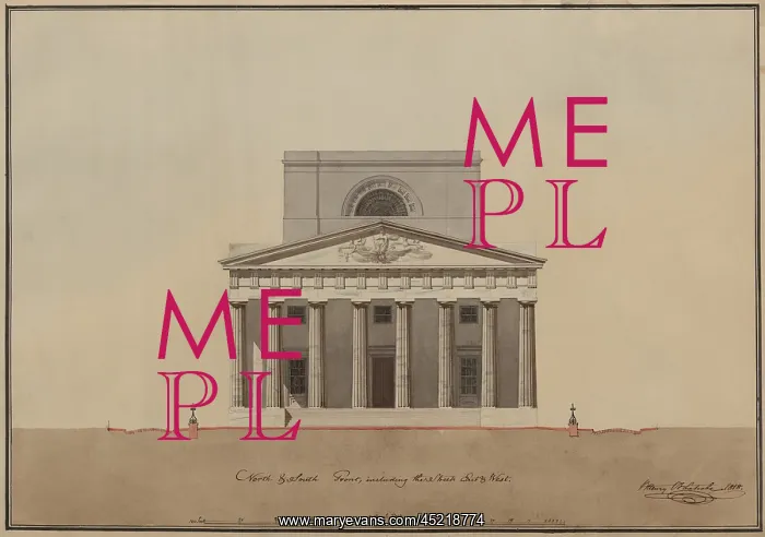 : Architect's drawing for the 2nd Bank of ? : Architect's drawing for the 2nd Bank of ?