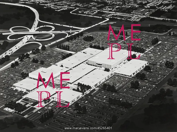 : Architect's drawing of the aerial view of a shopping : Architect's drawing of the aerial view of a shopping