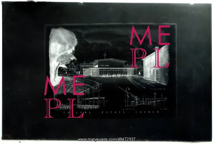 : Architect's Drawing Negative - Plans for Christ Church : Architect's Drawing Negative - Plans for Christ Church