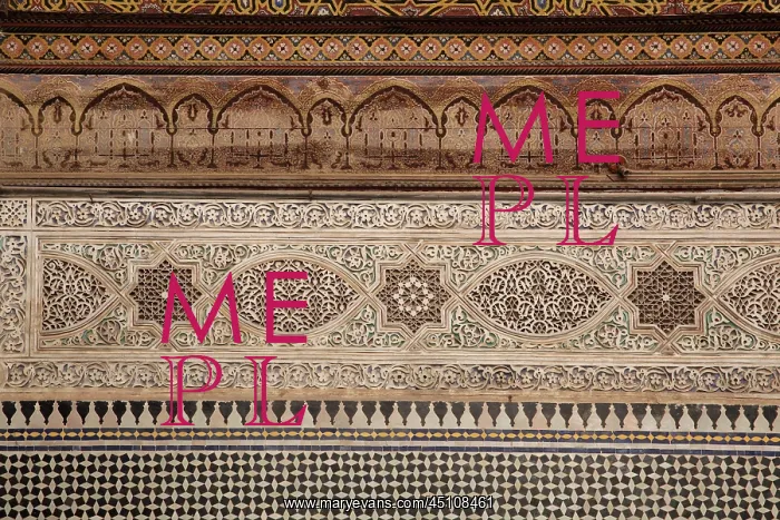 : Architectural decoration, Glaoui Palace, Fes : Architectural decoration, Glaoui Palace, Fes