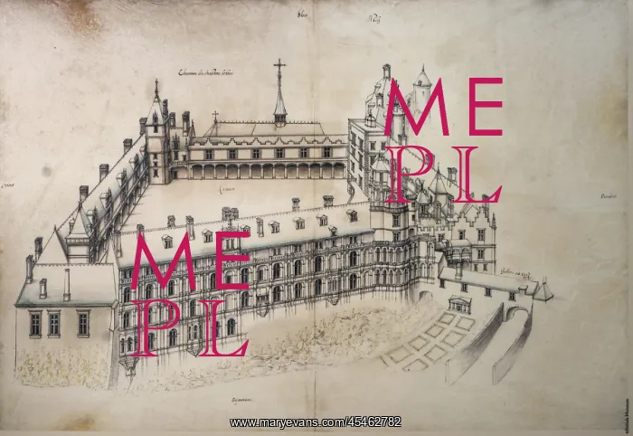 : Architectural drawing, Chateau Royal de Blois : Architectural drawing, Chateau Royal de Blois