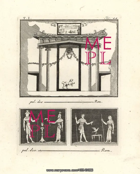 : Architectural painting of a vestibule : Architectural painting of a vestibule