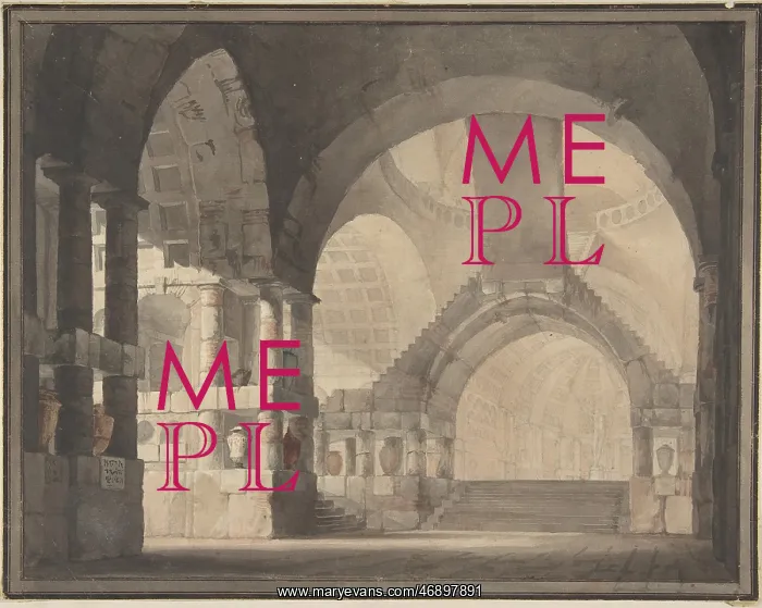 : Archways, Design for Stage, 18th century, Sepia : Archways, Design for Stage, 18th century, Sepia