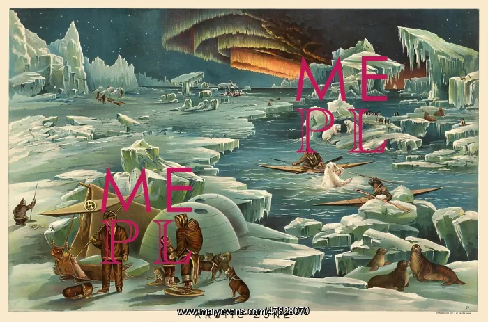 : Arctic Zone, Vintage Print, 1893 : Arctic Zone, Vintage Print, 1893