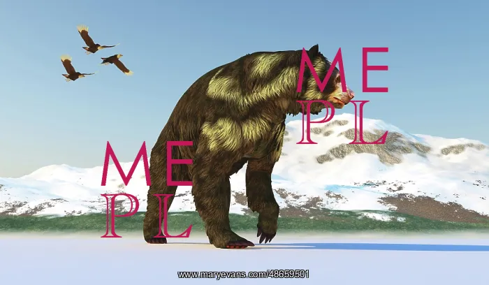 : An Arctodus short-faced bear in a cold environment : An Arctodus short-faced bear in a cold environment