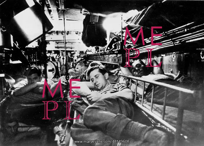 : Front area of a German U-boat on a combat ride in the Second : Front area of a German U-boat on a combat ride in the Second
