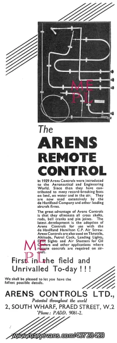 : Arens Remote Controls For Aircraft : De Havilland : Arens Remote Controls For Aircraft : De Havilland