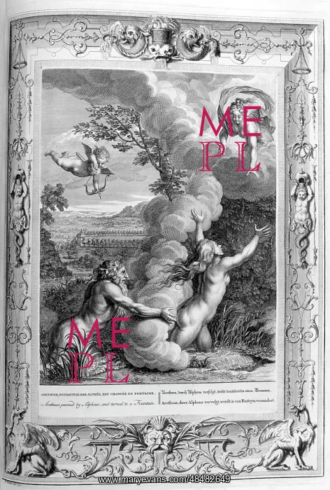 : Arethusa, Engraved illustration from The Temple : Arethusa, Engraved illustration from The Temple