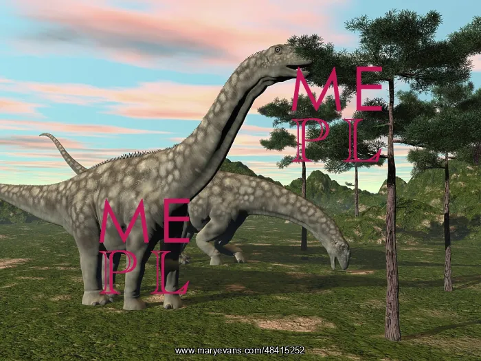 : Argentinosaurus dinosaur grazing on treetops : Argentinosaurus dinosaur grazing on treetops