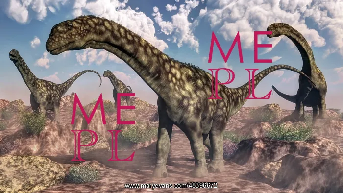 : Argentinosaurus dinosaurs walking in the rocky desert : Argentinosaurus dinosaurs walking in the rocky desert