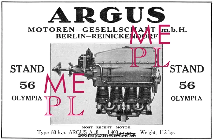 : Argus As.8 80 HP Aero Engine 1929 : Argus As.8 80 HP Aero Engine 1929