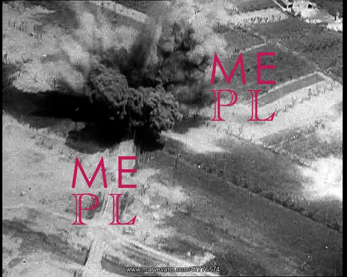 : An Ariel View of a Road Being Bombed : An Ariel View of a Road Being Bombed