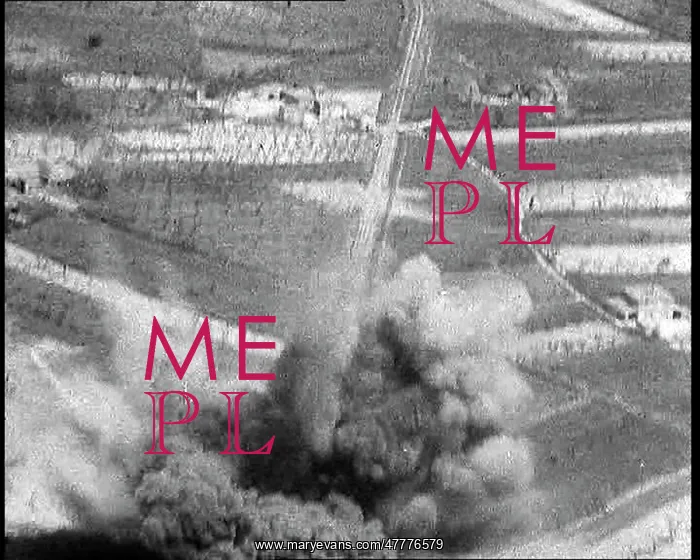 : An Ariel View of a Road Being Bombed : An Ariel View of a Road Being Bombed