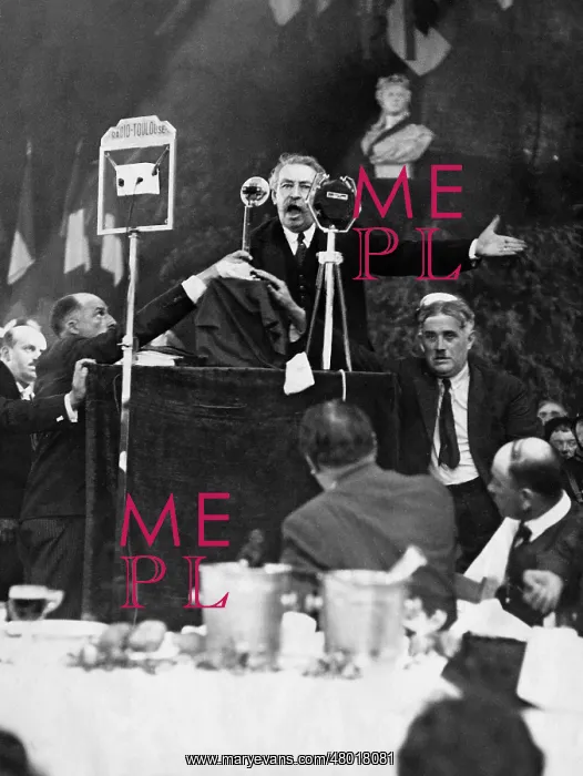 : Aristide Briand during a speech, 1931 : Aristide Briand during a speech, 1931