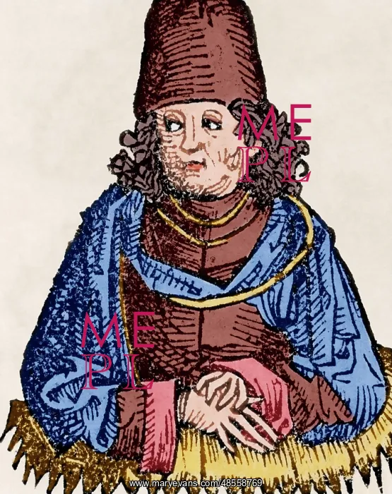 : Aristotle (384-322 B.C). Greek philosopher. Engraving. Color : Aristotle (384-322 B.C). Greek philosopher. Engraving. Color