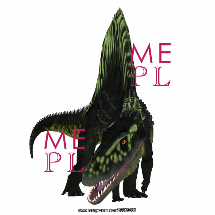 : Arizonasaurus dinosaur, front view on white background : Arizonasaurus dinosaur, front view on white background