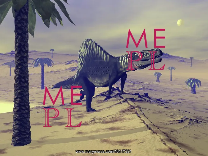 : Arizonasaurus dinosaur walking in the desert : Arizonasaurus dinosaur walking in the desert