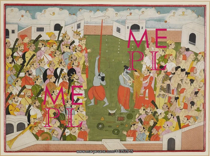 : Arjuna competing in an archery contest : Arjuna competing in an archery contest