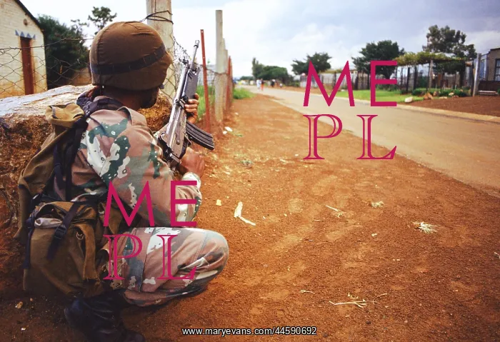 : An armed soldier of the South African Defence : An armed soldier of the South African Defence