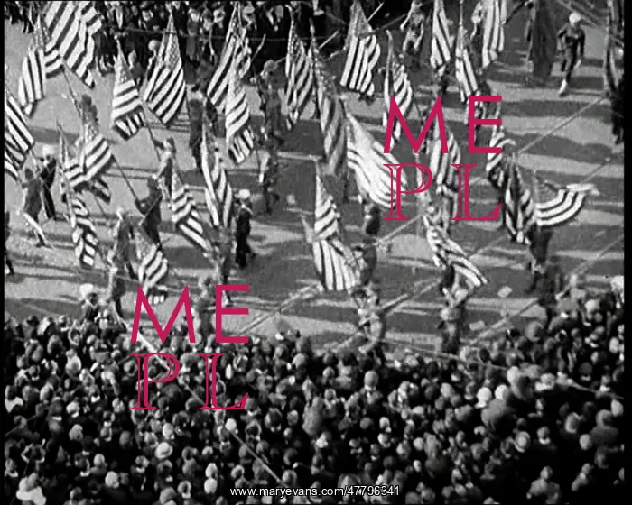 : Armistice. American Soldiers in a Victory March, Carrying Dozens Of Stars : Armistice. American Soldiers in a Victory March, Carrying Dozens Of Stars