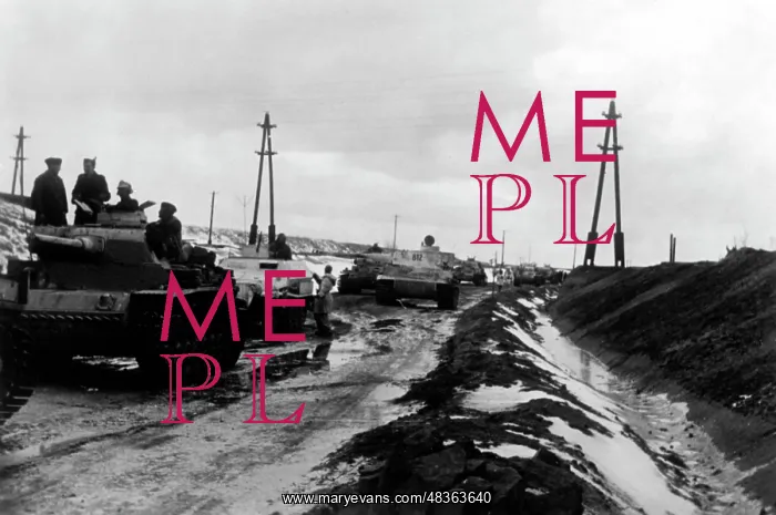 : Armored column on the Eastern Front, 1943 : Armored column on the Eastern Front, 1943