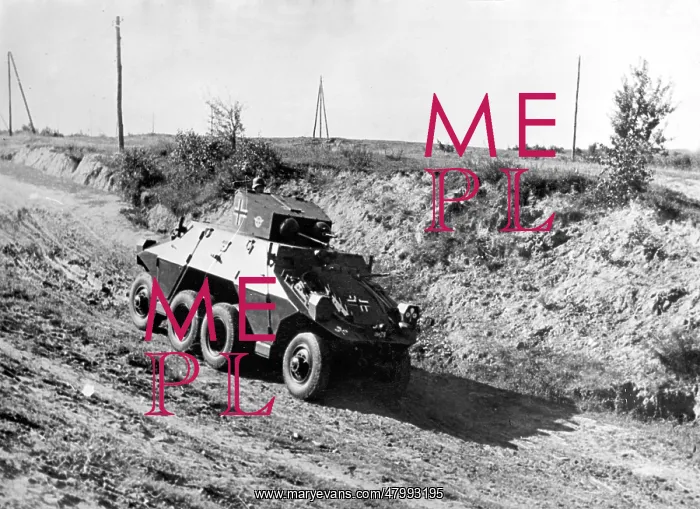: Armoured scout car in action, WW2 : Armoured scout car in action, WW2