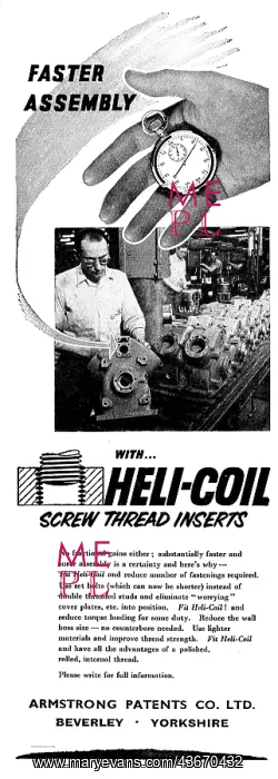 : Armstrong Patents Helicoil Screw Thread Inserts : Armstrong Patents Helicoil Screw Thread Inserts