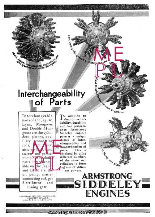 : Armstrong Siddeley Aero Engines Have Interchangeable Parts : Armstrong Siddeley Aero Engines Have Interchangeable Parts
