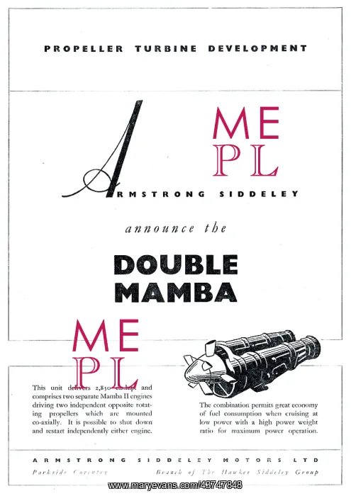 : Armstrong Siddeley Double Mamba : Armstrong Siddeley Double Mamba
