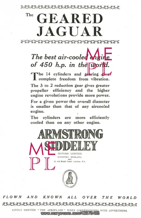 : Armstrong Siddeley Geared Jaguar Aero Engine : Armstrong Siddeley Geared Jaguar Aero Engine