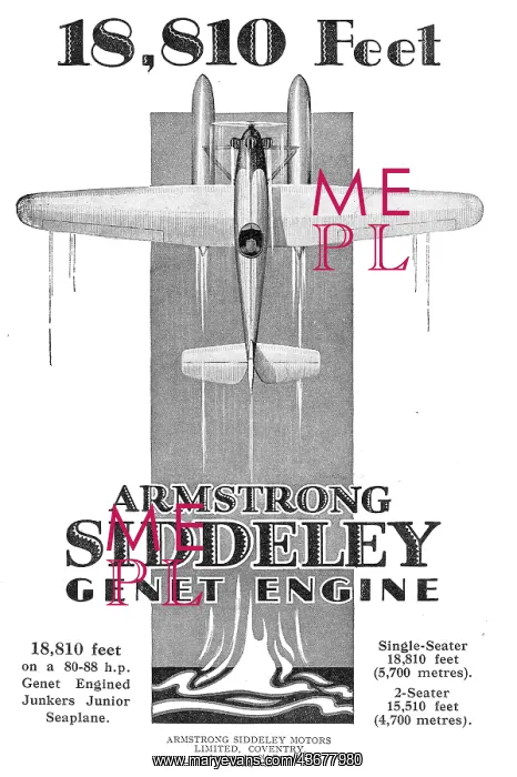 : Armstrong Siddeley Genet Achieves Height Of 18, 810 Feet : Armstrong Siddeley Genet Achieves Height Of 18, 810 Feet