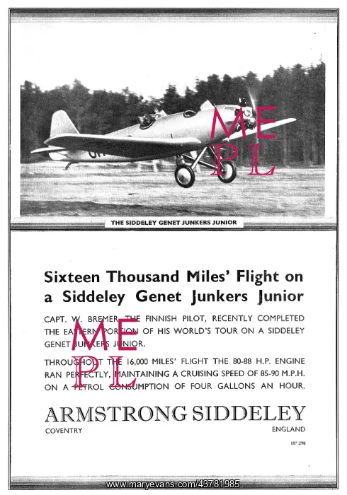 : Armstrong Siddeley Genet Junkers Junior : Armstrong Siddeley Genet Junkers Junior