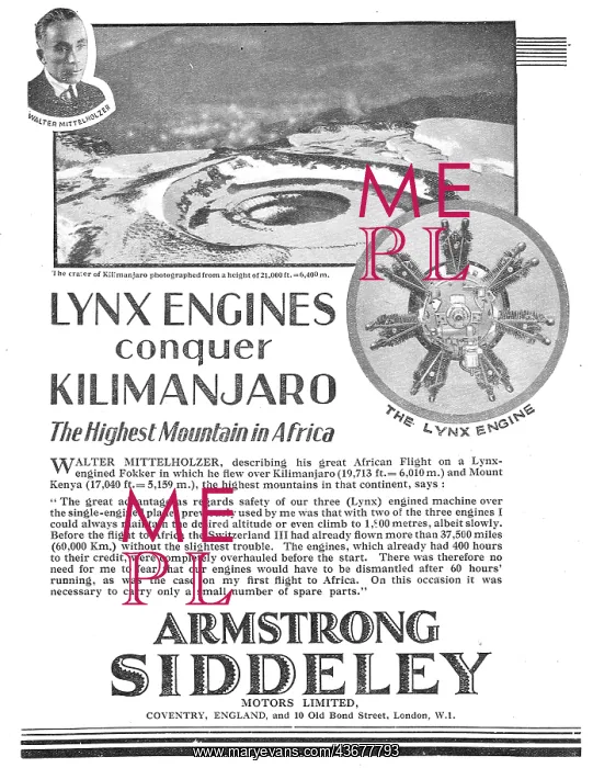 : Armstrong Siddeley Lynx Aero Engines Conquer Kilimanjaro : Armstrong Siddeley Lynx Aero Engines Conquer Kilimanjaro