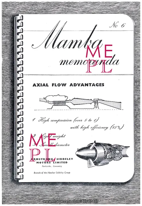 : Armstrong Siddeley Mamba Memoranda #6 : Armstrong Siddeley Mamba Memoranda #6