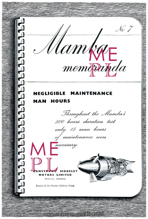 : Armstrong Siddeley Mamba Memoranda #7 : Armstrong Siddeley Mamba Memoranda #7
