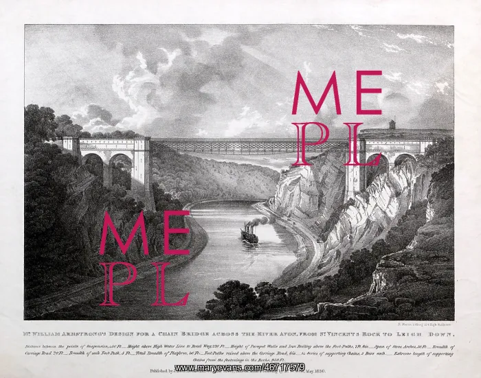 : Armstrong's design for a chain bridge across the River Avon : Armstrong's design for a chain bridge across the River Avon