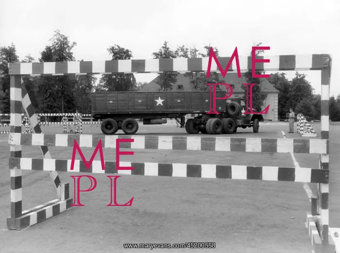 : US army in Germany: Skilled driving with articulated lorry : US army in Germany: Skilled driving with articulated lorry