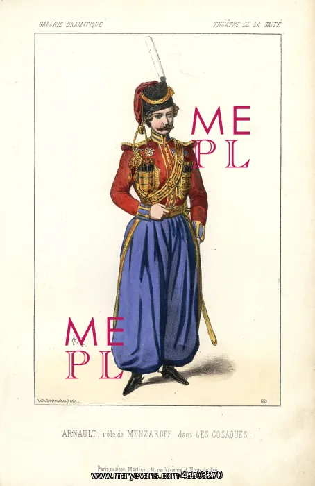 : Arnault as Menzaroff in Les Cosaques at the : Arnault as Menzaroff in Les Cosaques at the