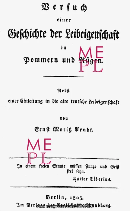 : Arndt, Ernst Moritz, 26.12.1769 - 29.1.1860 : Arndt, Ernst Moritz, 26.12.1769 - 29.1.1860