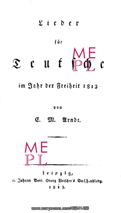: Arndt, Ernst Moritz, 26.12.1769 - 29.1.1860 : Arndt, Ernst Moritz, 26.12.1769 - 29.1.1860