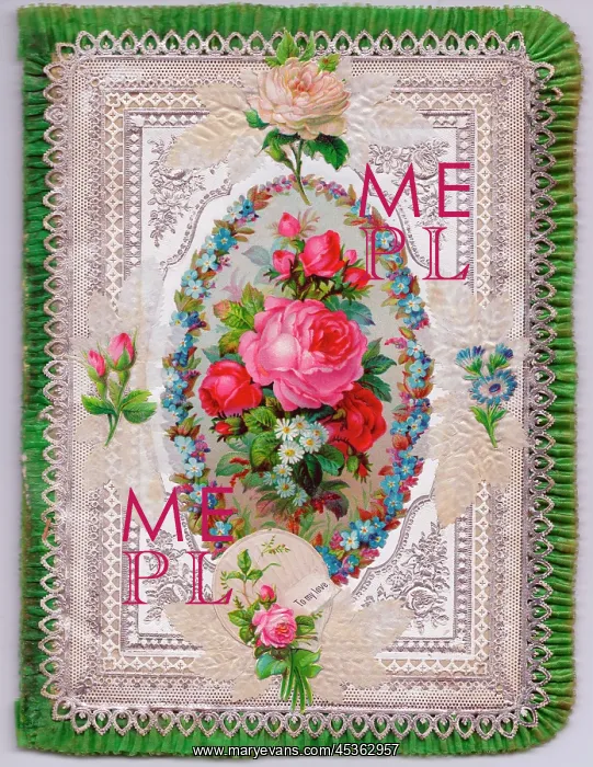 : Arrangement of assorted flowers on a greetings card : Arrangement of assorted flowers on a greetings card
