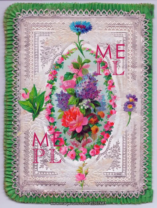 : Arrangement of assorted flowers on a greetings card : Arrangement of assorted flowers on a greetings card