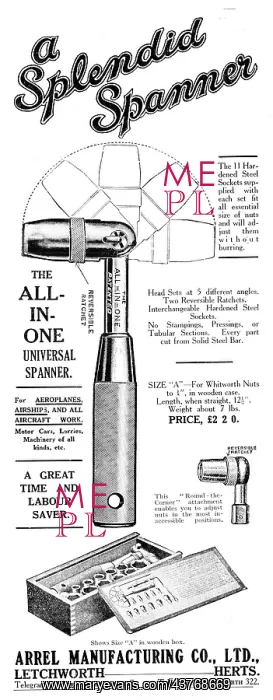 : Arrel Spanners & Socket Sets 1925 : Arrel Spanners & Socket Sets 1925