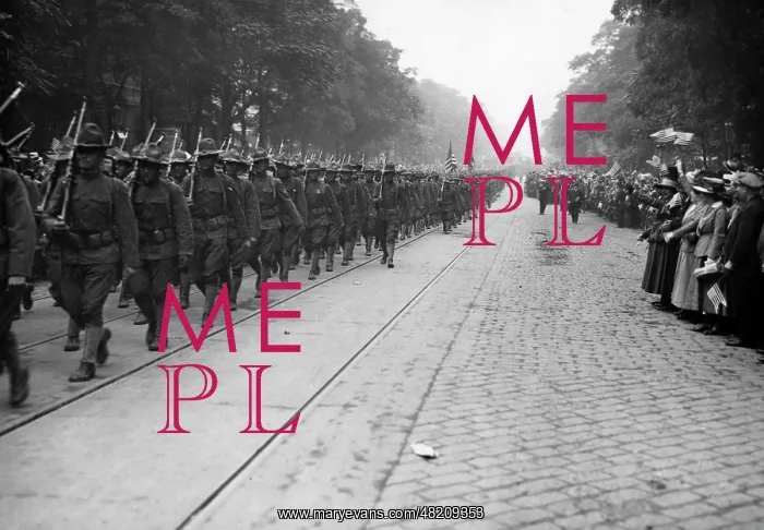 : Arrival of the American troops at Paris, 1917 : Arrival of the American troops at Paris, 1917