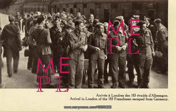 : Arrival in Britain of escaped French men : Arrival in Britain of escaped French men