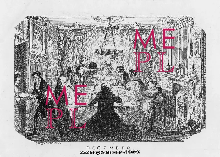 : Arrival of the Christmas Pudding at Xmas dinner : Arrival of the Christmas Pudding at Xmas dinner