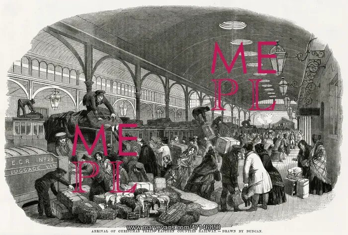: Arrival of Christmas train, Eastern Counties Railway 1850 : Arrival of Christmas train, Eastern Counties Railway 1850