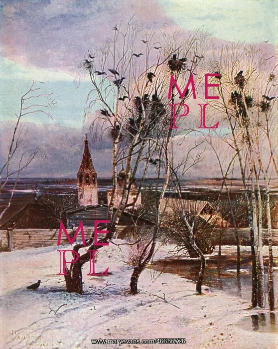 : Arrival of the crows in a Russian village : Arrival of the crows in a Russian village