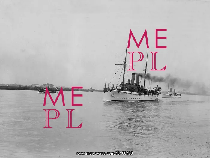 : Arrival of the gunboat Panther and the dispatch boat Slei : Arrival of the gunboat Panther and the dispatch boat Slei