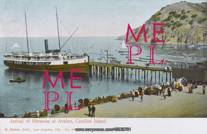 : Arrival of Hermosa - Avalon, Catalina Island, California, US : Arrival of Hermosa - Avalon, Catalina Island, California, US